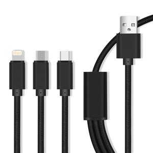 maXlife 3in1 kabel Lightning/USB-C/microUSB 32297