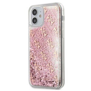 Pouzdro Guess 4G Liquid Glitter TPU GUHCP12SLG4GSPG Apple iPhone 12 Mini 5,4 Pink