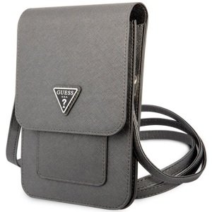 Pouzdro Guess Saffiano Triangle Logo Phone Bag Universal GUWBSATMGR Grey