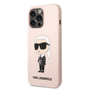 Pouzdro Karl Lagerfeld Liquid Silicone Ikonik NFT iPhone 13 Pro Max růžové