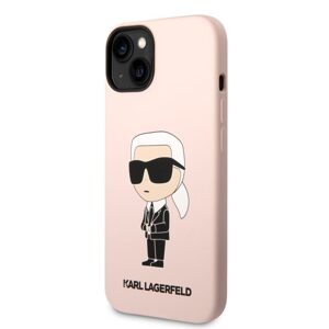 Pouzdro Karl Lagerfeld Liquid Silicone Ikonik NFT iPhone 14 Plus růžové