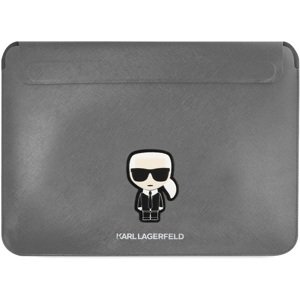 Pouzdro Karl Lagerfeld Saffiano Ikonik Computer Sleeve 16" Silver