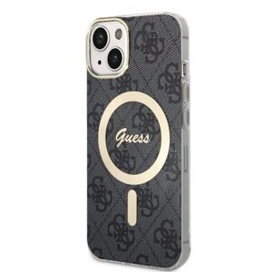Pouzdro Guess IML 4G MagSafe zadní kryt pro Apple iPhone 15 Black