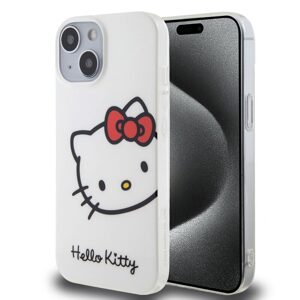 Pouzdro Hello Kitty IML Head Logo zadní kryt pro Apple iPhone 15 White