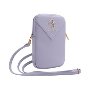Pouzdro Guess PU Grained 4G Metal Logo Wallet Phone Bag Zipper Purple