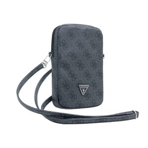 Pouzdro Guess PU 4G Triangle Logo Wallet Phone Bag Zipper Black