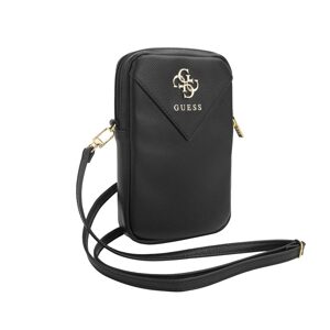Pouzdro Guess PU Grained 4G Metal Logo Wallet Phone Bag Zipper Black