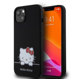 Pouzdro Hello Kitty Liquid Silicone Daydreaming Logo Apple iPhone 13 Black