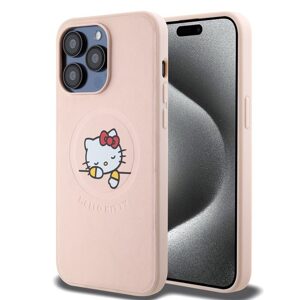 Pouzdro Hello Kitty PU Kitty Asleep Logo MagSafe zadní kryt pro Apple iPhone 15 PRO MAX Pink