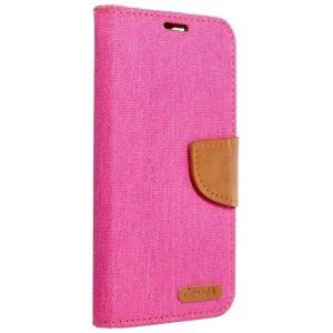 Pouzdro Flip Canvas Book Samsung A750 Galaxy A7 2018 růžové / hnědé