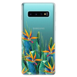Odolné silikonové pouzdro iSaprio - Exotic Flowers - Samsung Galaxy S10