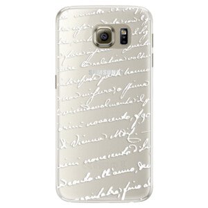 Silikonové pouzdro iSaprio - Handwriting 01 - white - Samsung Galaxy S6