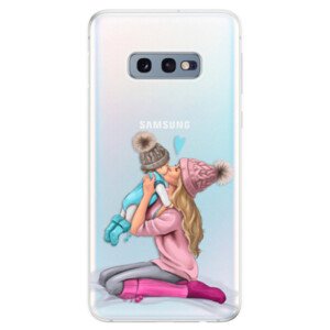 Odolné silikonové pouzdro iSaprio - Kissing Mom - Blond and Boy - Samsung Galaxy S10e