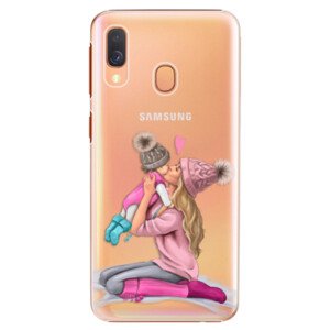 Plastové pouzdro iSaprio - Kissing Mom - Blond and Girl - Samsung Galaxy A40