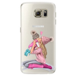 Silikonové pouzdro iSaprio - Kissing Mom - Blond and Girl - Samsung Galaxy S6