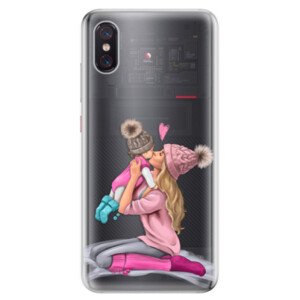 Odolné silikonové pouzdro iSaprio - Kissing Mom - Blond and Girl - Xiaomi Mi 8 Pro