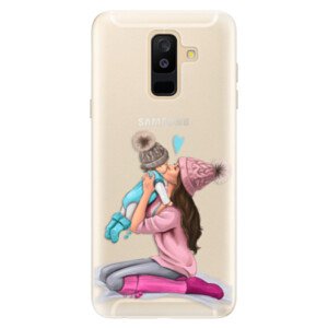 Silikonové pouzdro iSaprio - Kissing Mom - Brunette and Boy - Samsung Galaxy A6+