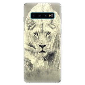 Odolné silikonové pouzdro iSaprio - Lioness 01 - Samsung Galaxy S10