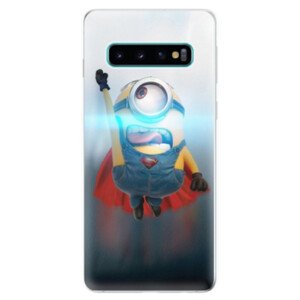Odolné silikonové pouzdro iSaprio - Mimons Superman 02 - Samsung Galaxy S10