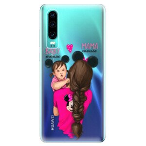 Odolné silikonové pouzdro iSaprio - Mama Mouse Brunette and Girl - Huawei P30