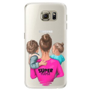 Silikonové pouzdro iSaprio - Super Mama - Boy and Girl - Samsung Galaxy S6 Edge