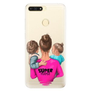 Silikonové pouzdro iSaprio - Super Mama - Boy and Girl - Huawei Honor 7A