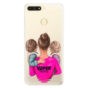 Silikonové pouzdro iSaprio - Super Mama - Two Boys - Huawei Honor 7A