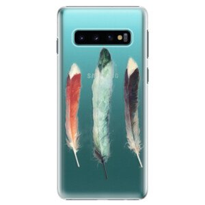 Plastové pouzdro iSaprio - Three Feathers - Samsung Galaxy S10