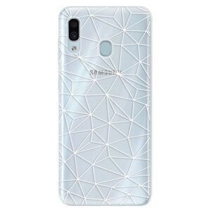 Silikonové pouzdro iSaprio - Abstract Triangles 03 - white - Samsung Galaxy A30
