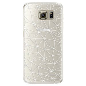 Silikonové pouzdro iSaprio - Abstract Triangles 03 - white - Samsung Galaxy S6 Edge