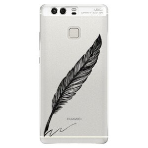 Silikonové pouzdro iSaprio - Writing By Feather - black - Huawei P9