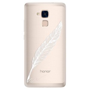 Silikonové pouzdro iSaprio - Writing By Feather - white - Huawei Honor 7 Lite