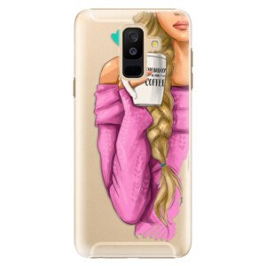 Plastové pouzdro iSaprio - My Coffe and Blond Girl - Samsung Galaxy A6+