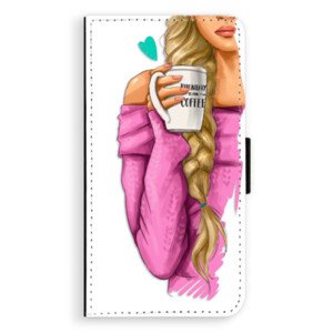 Flipové pouzdro iSaprio - My Coffe and Blond Girl - Huawei P10 Plus