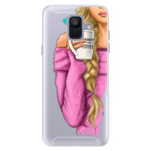 Silikonové pouzdro iSaprio - My Coffe and Blond Girl - Samsung Galaxy A6