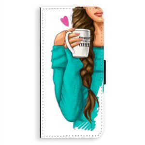 Flipové pouzdro iSaprio - My Coffe and Brunette Girl - Samsung Galaxy A8 Plus