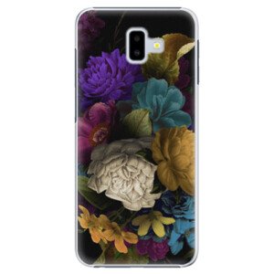 Plastové pouzdro iSaprio - Dark Flowers - Samsung Galaxy J6+