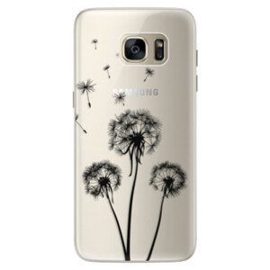 Silikonové pouzdro iSaprio - Three Dandelions - black - Samsung Galaxy S7 Edge