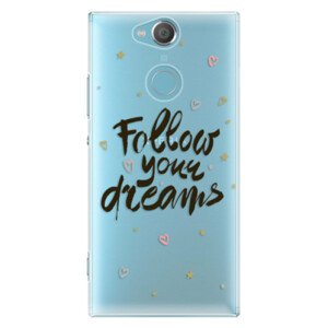 Plastové pouzdro iSaprio - Follow Your Dreams - black - Sony Xperia XA2