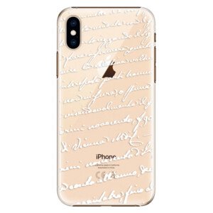 Plastové pouzdro iSaprio - Handwriting 01 - white - iPhone XS