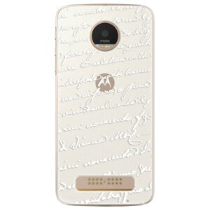 Plastové pouzdro iSaprio - Handwriting 01 - white - Lenovo Moto Z Play