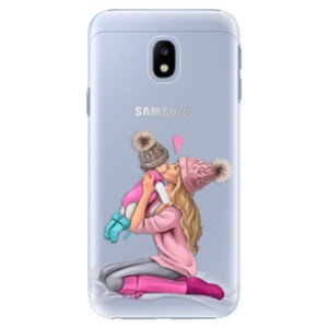 Plastové pouzdro iSaprio - Kissing Mom - Blond and Girl - Samsung Galaxy J3 2017