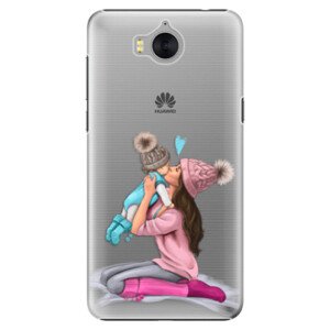 Plastové pouzdro iSaprio - Kissing Mom - Brunette and Boy - Huawei Y5 2017 / Y6 2017