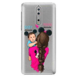 Plastové pouzdro iSaprio - Mama Mouse Brunette and Boy - Nokia 8