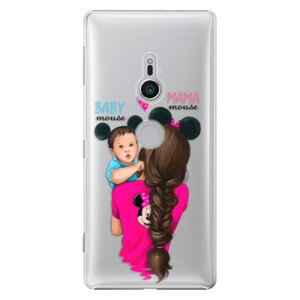 Plastové pouzdro iSaprio - Mama Mouse Brunette and Boy - Sony Xperia XZ2