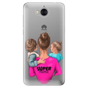 Silikonové pouzdro iSaprio - Super Mama - Boy and Girl - Huawei Y5 2017 / Y6 2017