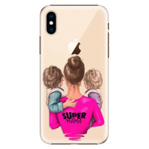 Plastové pouzdro iSaprio - Super Mama - Two Boys - iPhone XS