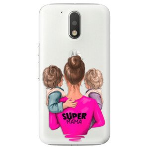 Plastové pouzdro iSaprio - Super Mama - Two Boys - Lenovo Moto G4 / G4 Plus