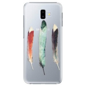 Plastové pouzdro iSaprio - Three Feathers - Samsung Galaxy J6+