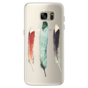 Silikonové pouzdro iSaprio - Three Feathers - Samsung Galaxy S7 Edge
